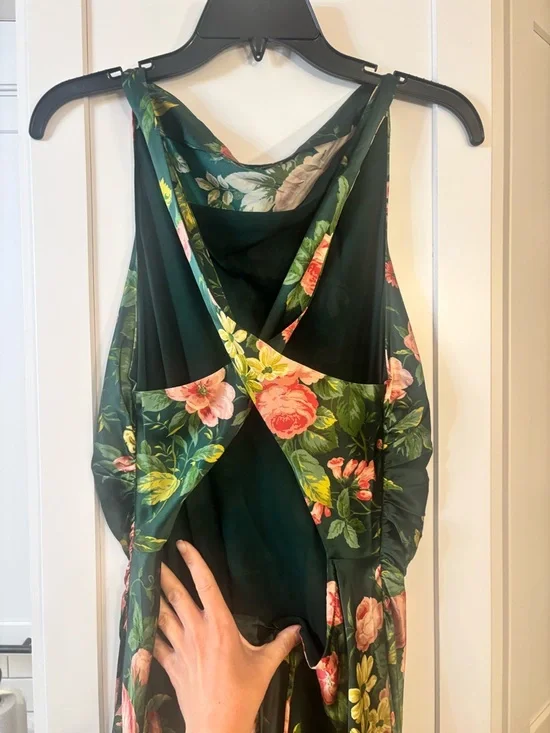 new Reformation Anaiis Silk Dress maxi gown high neck cut in Belvedere floral - Picture 10 of 10